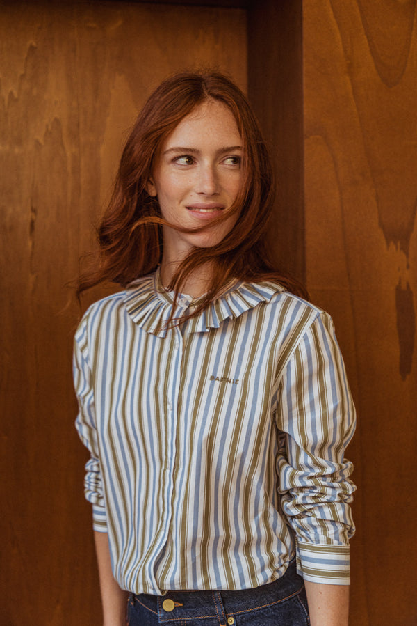 Chemise Amelia rayures kaki