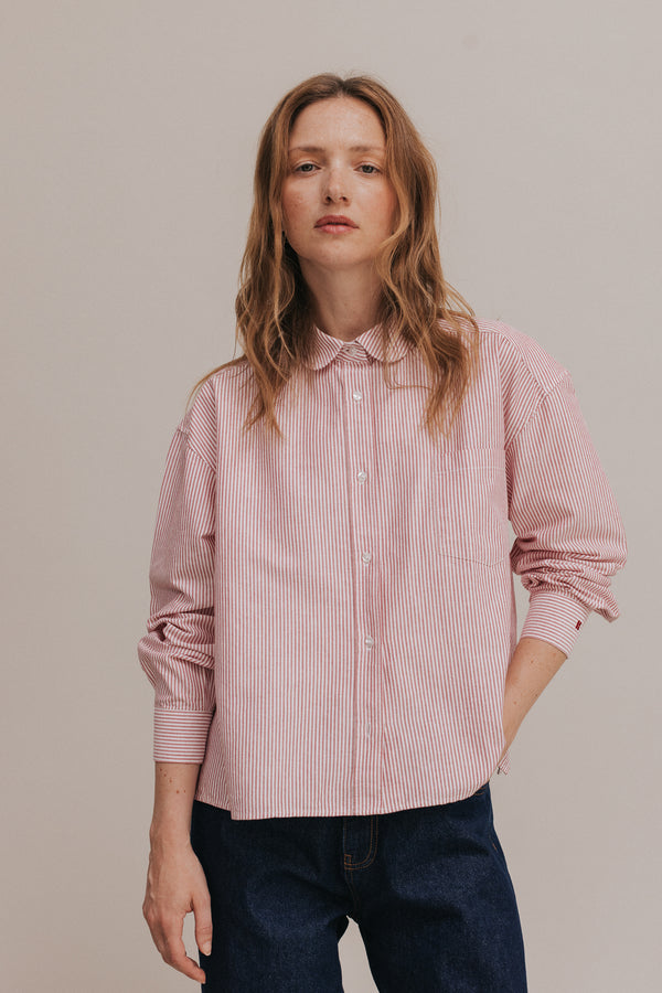 Isla red striped shirt