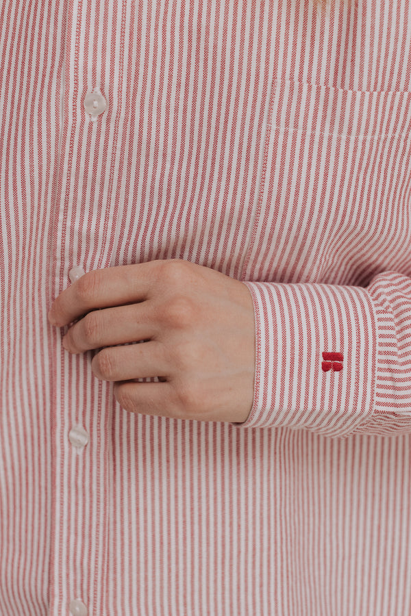 Isla red striped shirt