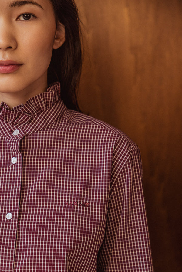 Chemise Jasmine carreaux bordeaux