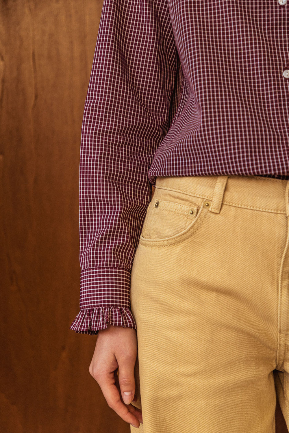 Chemise Jasmine carreaux bordeaux