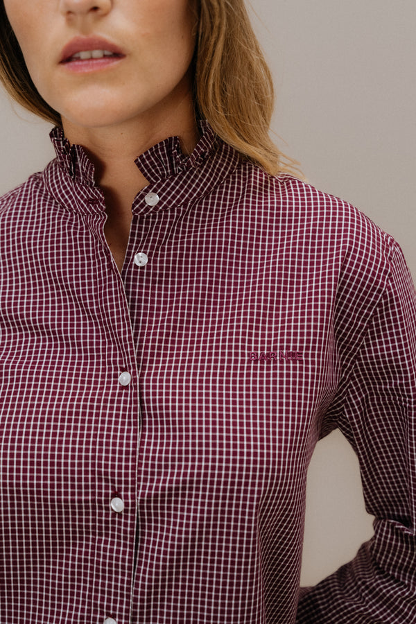 Chemise Jasmine carreaux bordeaux