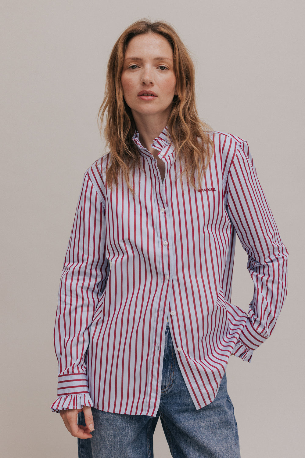 Jasmine sky stripe shirt