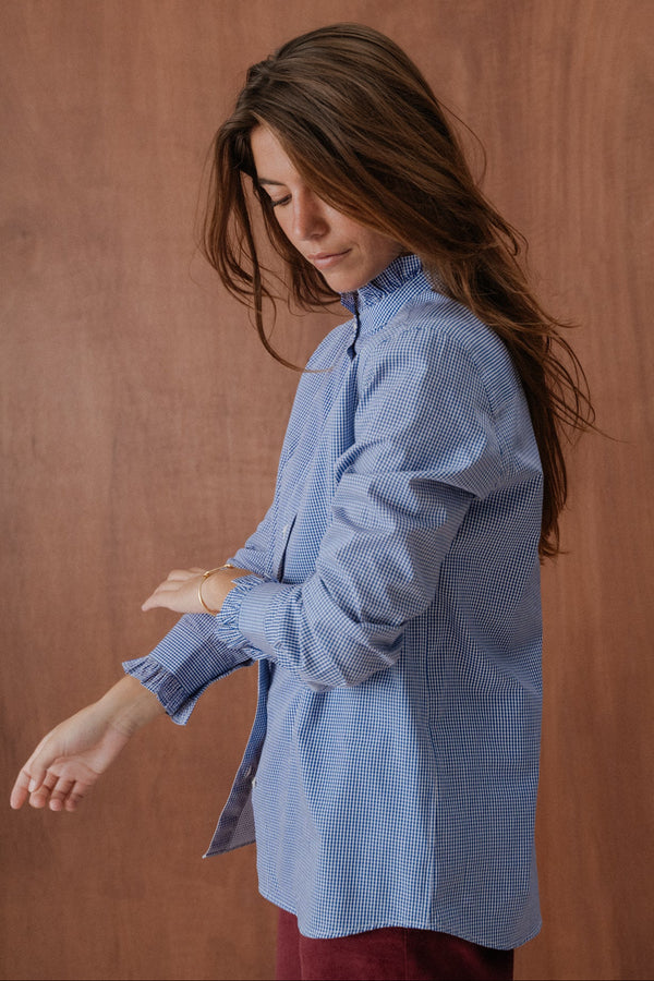 Chemise Jasmine vichy bleu