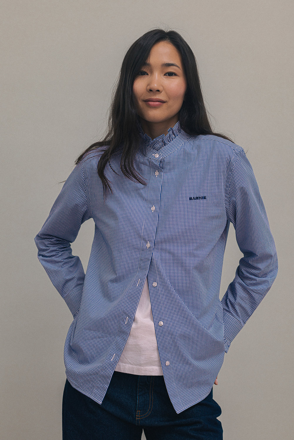 Jasmine blue gingham shirt
