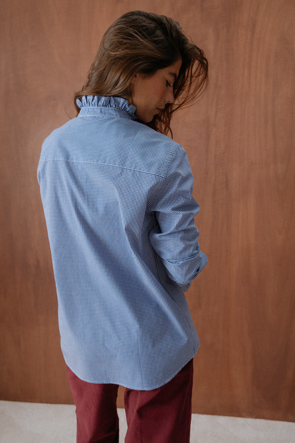 Chemise Jasmine vichy bleu