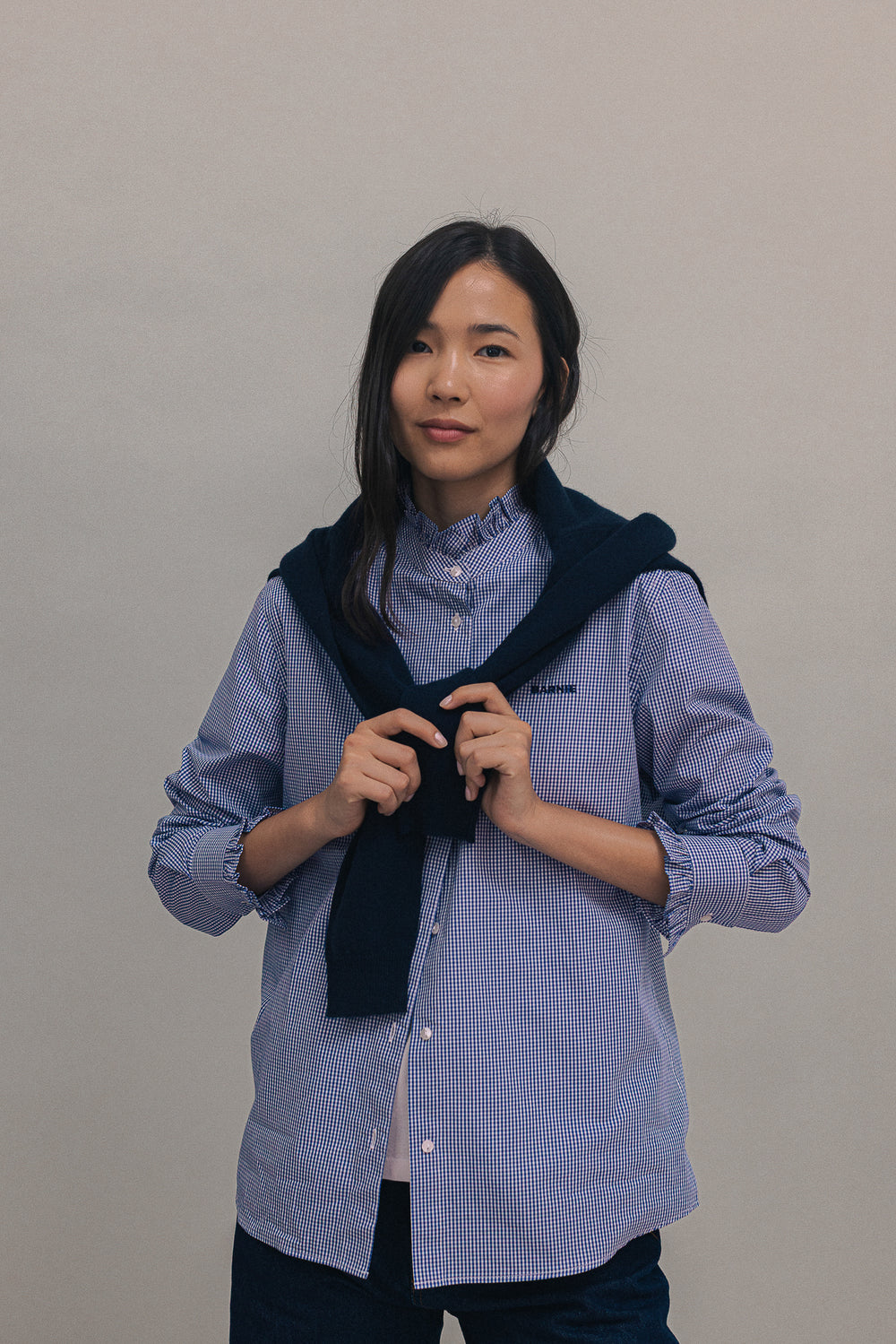 Jasmine blue gingham shirt