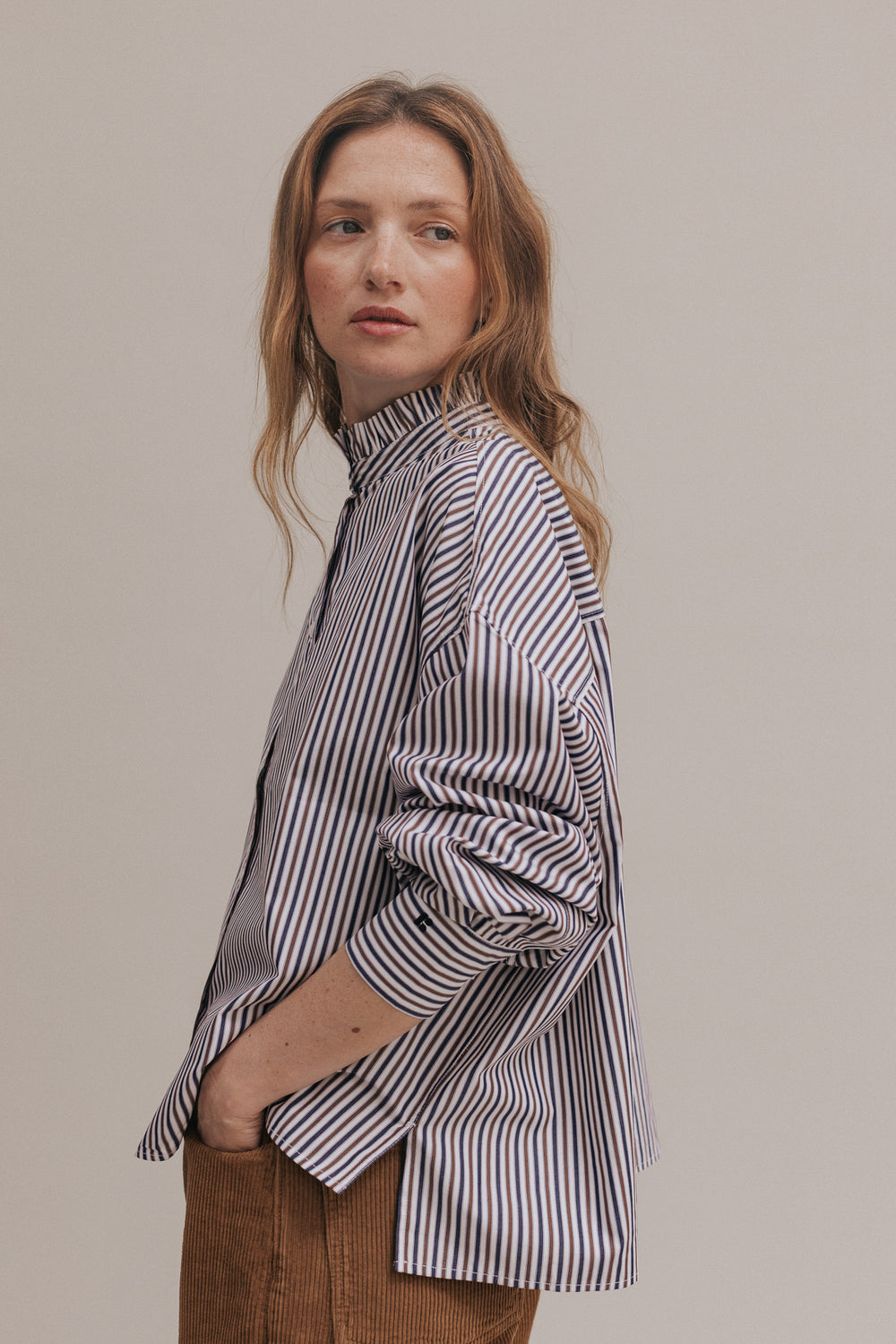 Chemise Jenny Boy rayures marron