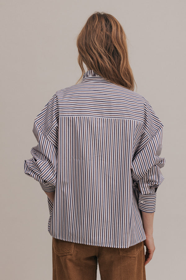 Jenny Boy brown striped shirt