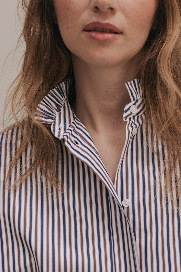Jenny Boy brown striped shirt