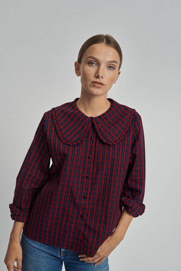 Chemise tartan rouge Kate 1