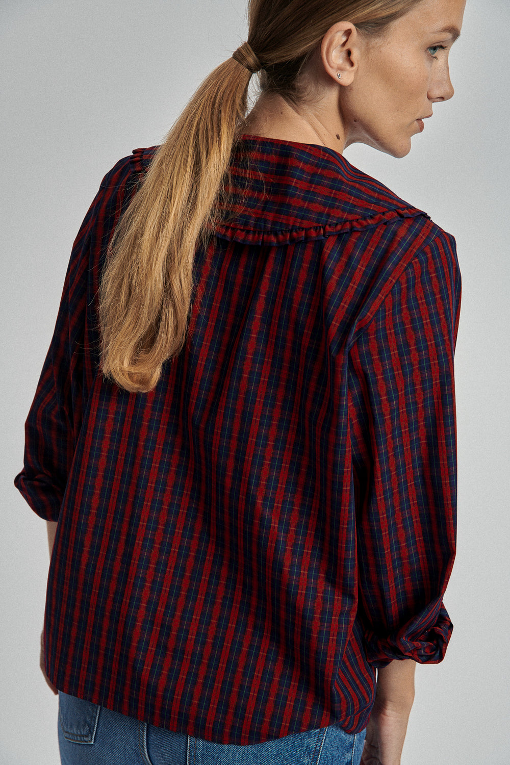 Chemise tartan rouge Kate 3