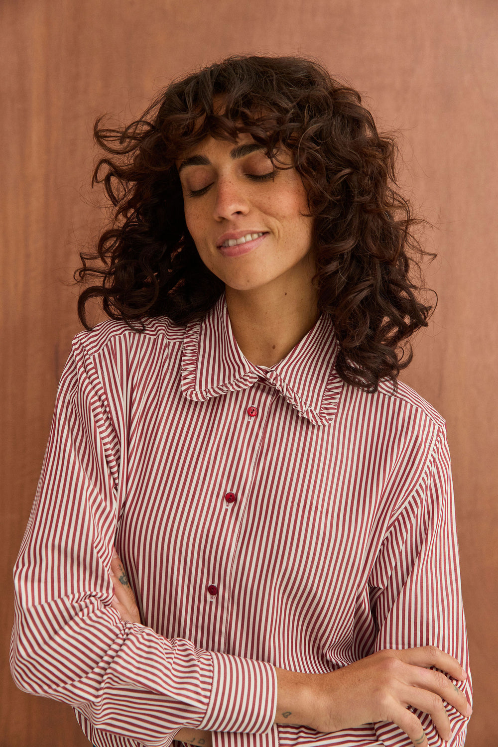 Chemise Maria rayures bordeaux
