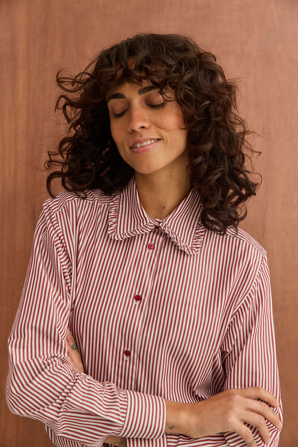 Chemise Maria rayures bordeaux