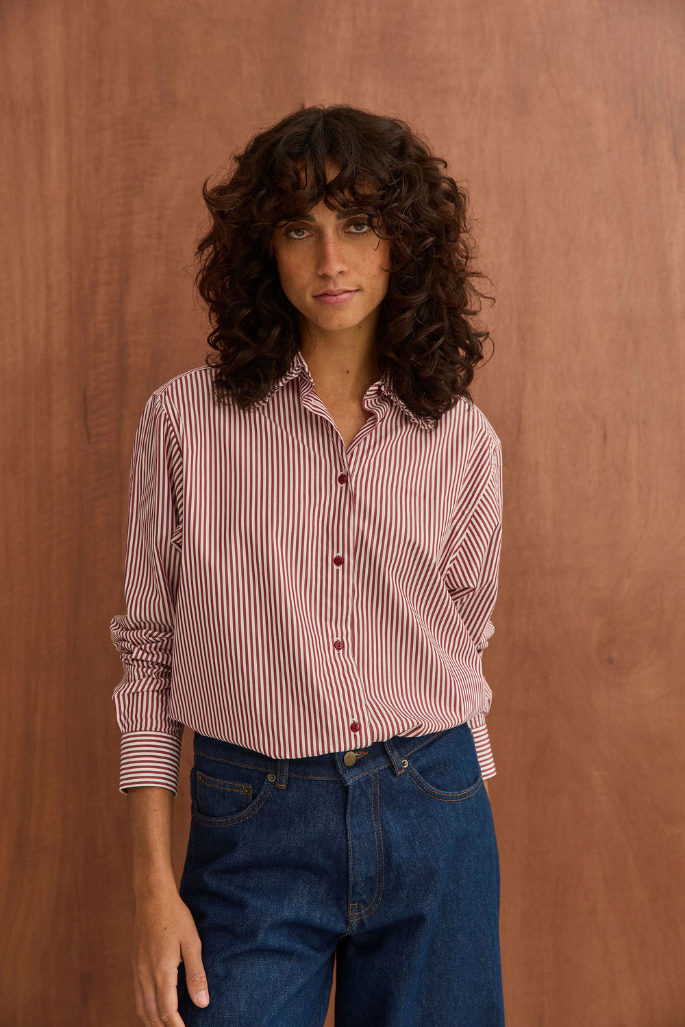 Chemise Maria rayures bordeaux