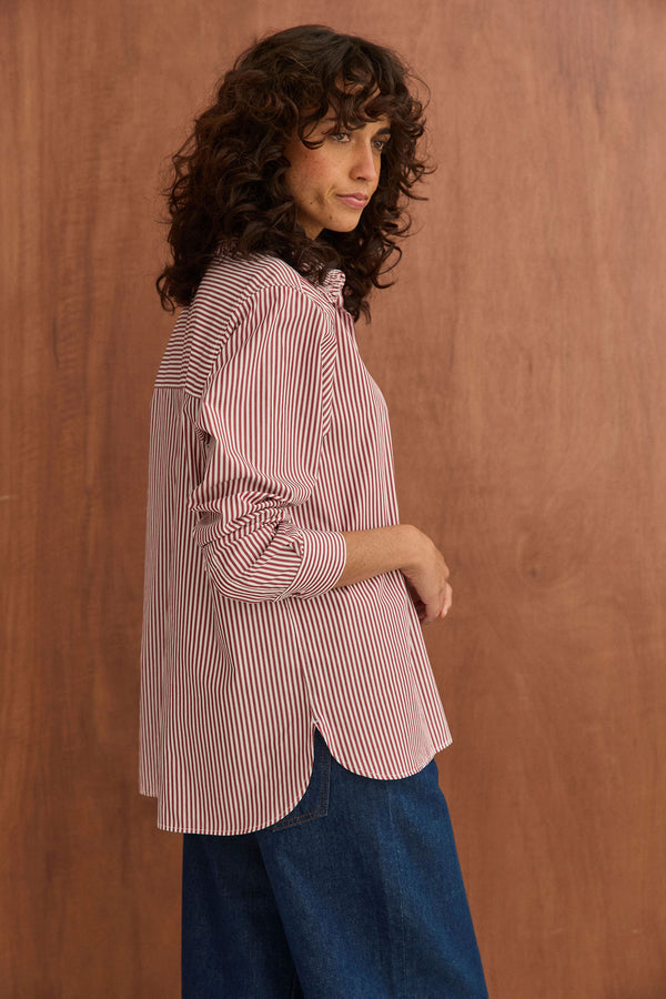 Chemise Maria rayures bordeaux