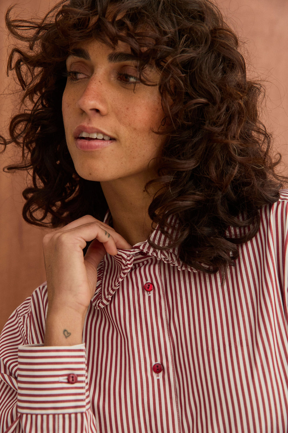Chemise Maria rayures bordeaux