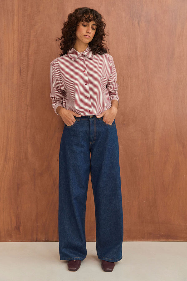 Chemise Maria rayures bordeaux