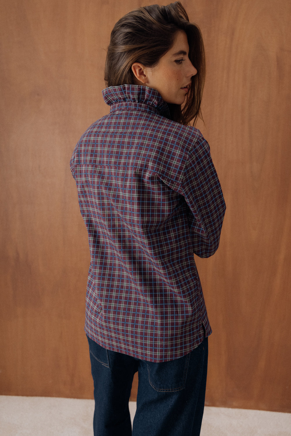 Chemise Marilou carreaux bordeaux