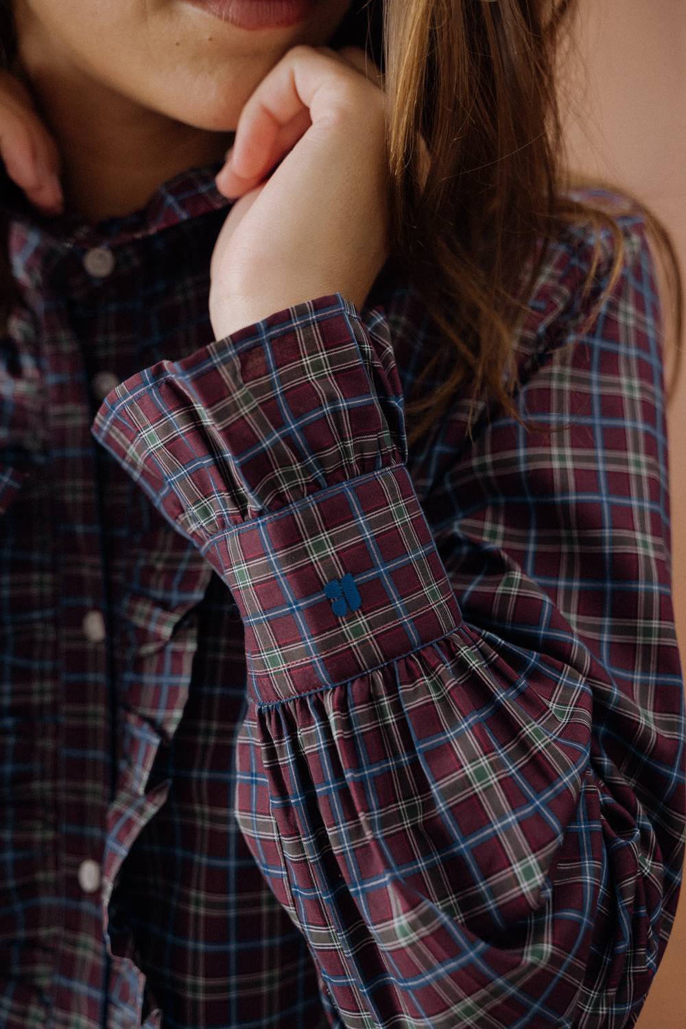 Chemise Marilou carreaux bordeaux