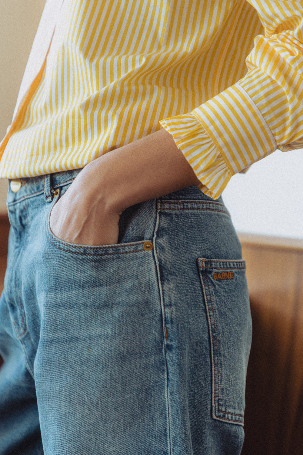 Jasmine yellow stripes shirt