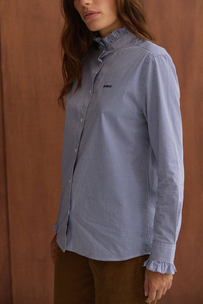 Chemise Charvet Paris Place Vendôme - Vichy Bleu Et Blanc, Taille 39 Neuve Avec Défauts Mineurs