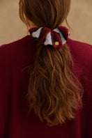 Chouchou Mila bordeaux bleu ciel