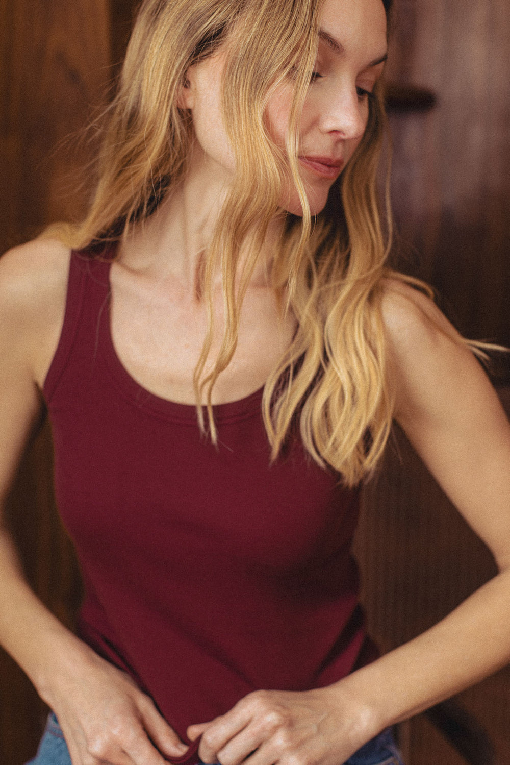 Débardeur Jean bordeaux