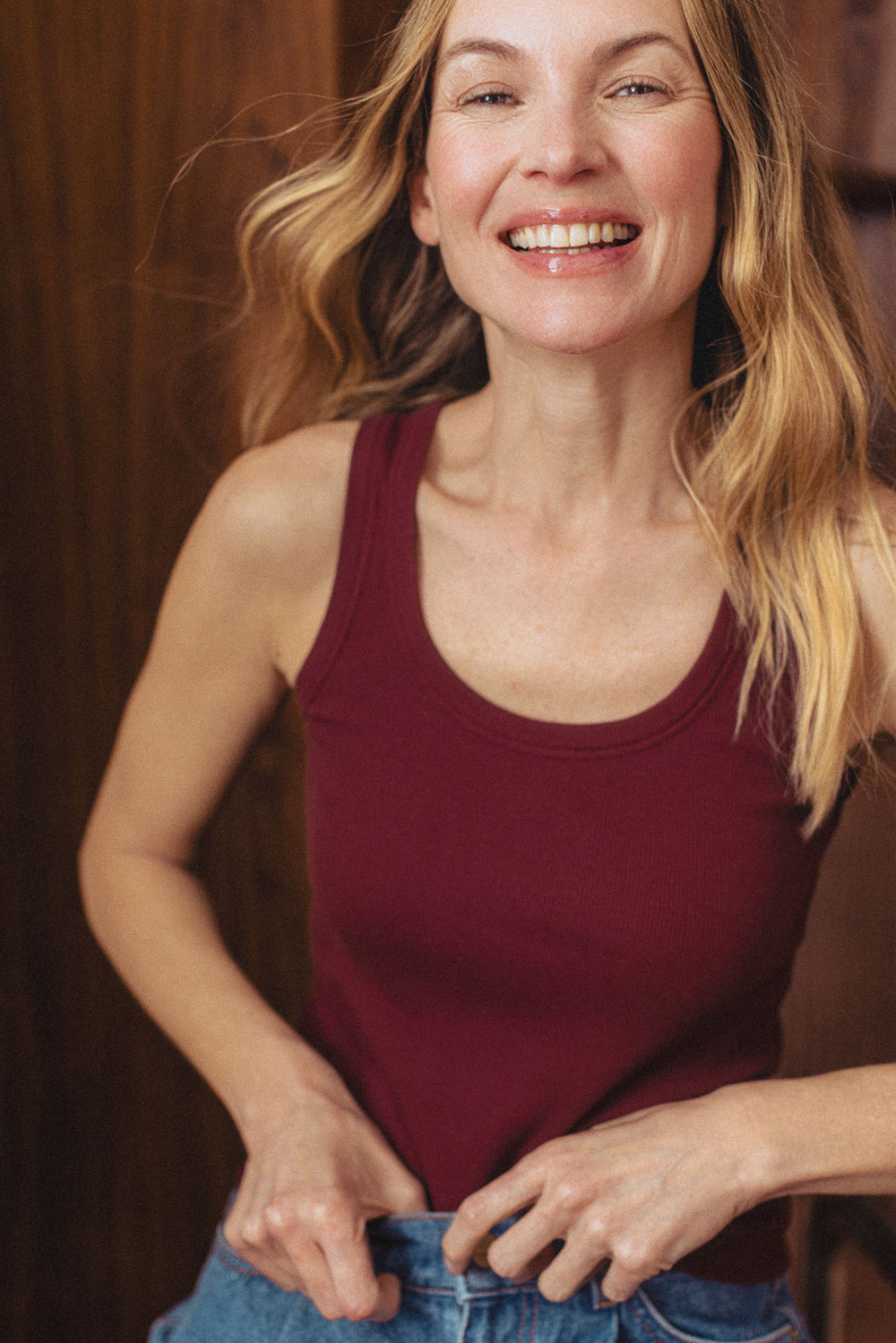 Débardeur Jean bordeaux