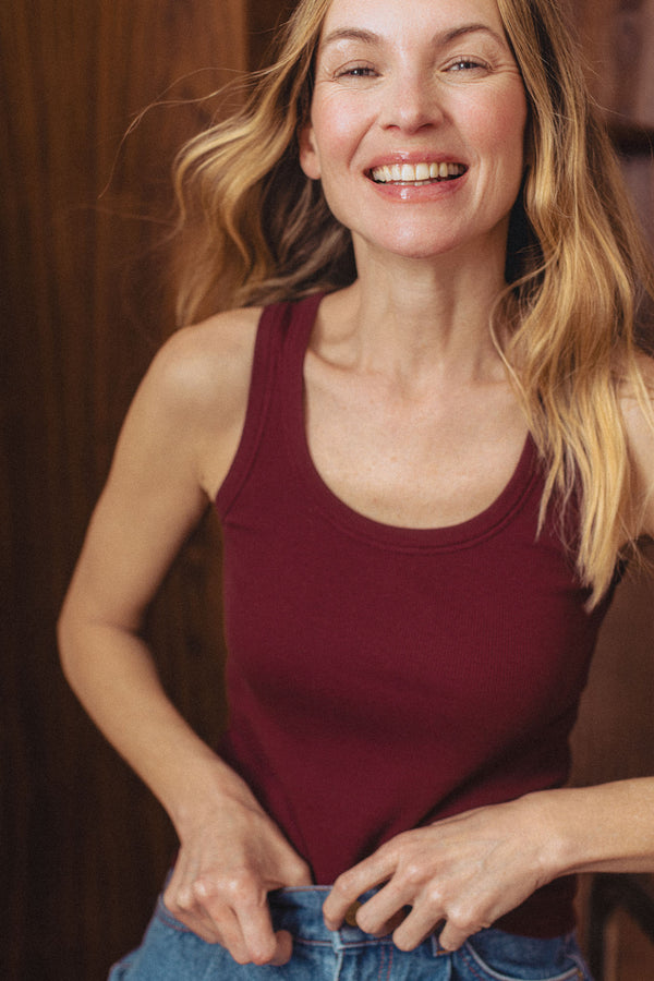 Débardeur Jean bordeaux