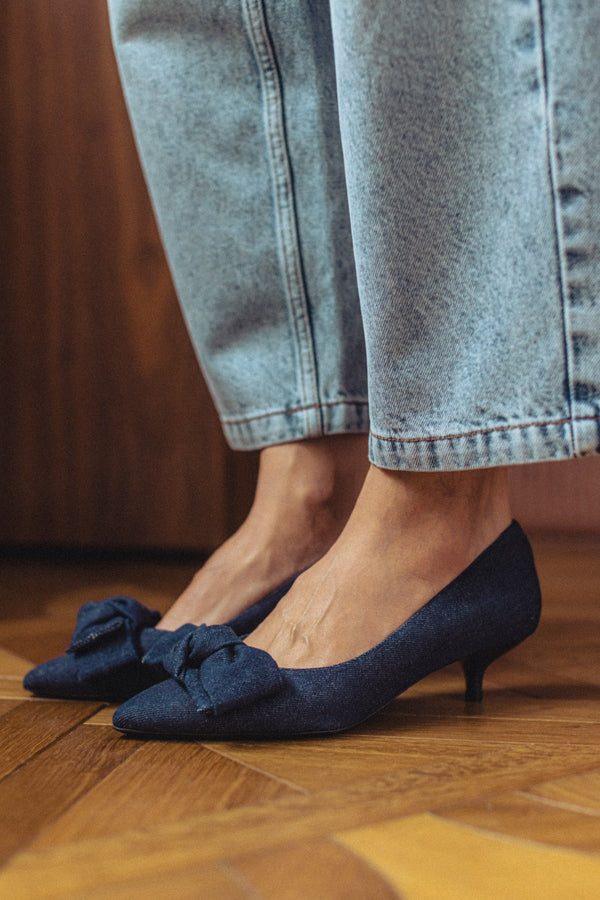 Escarpins Phoebe denim bleu foncé