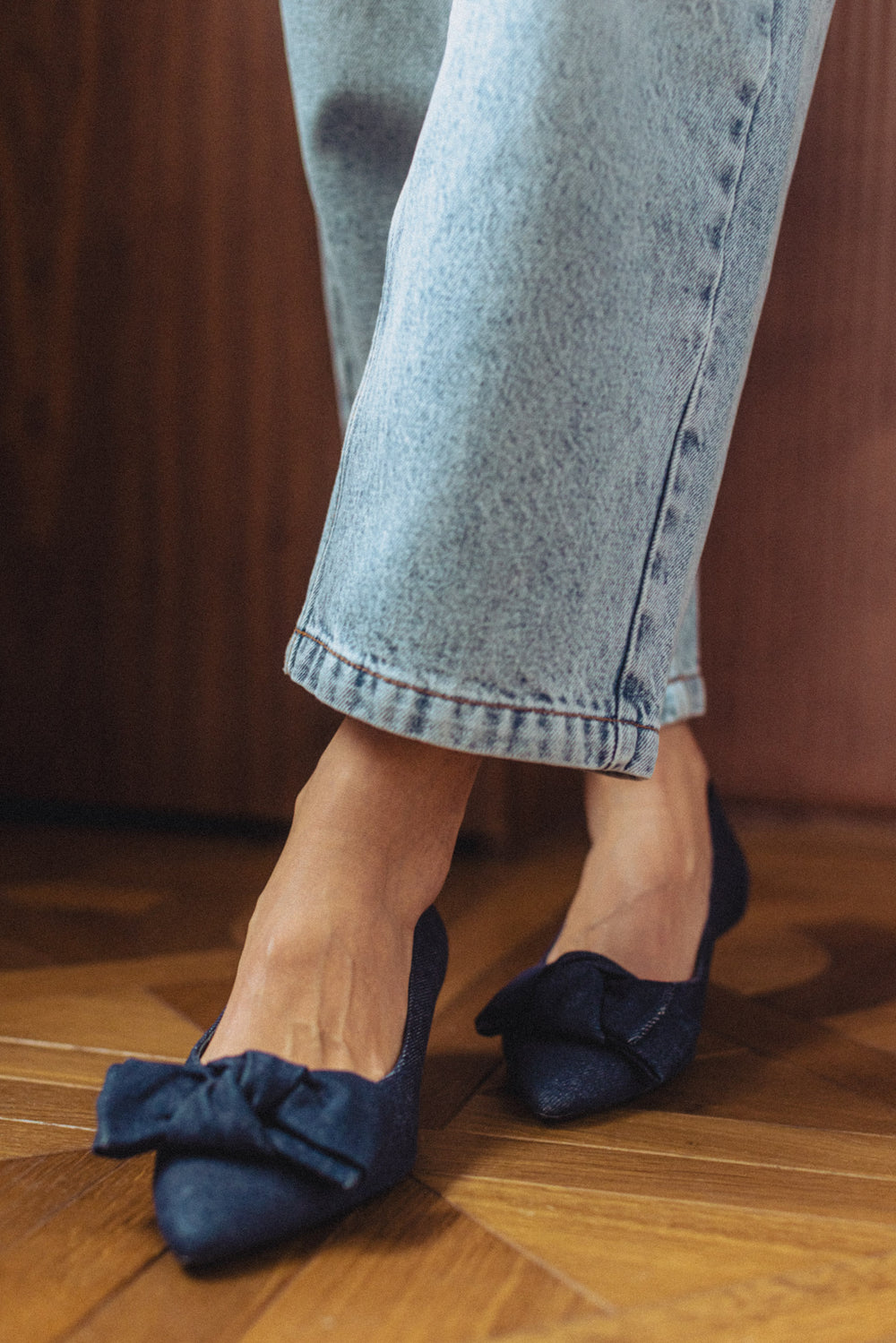 Escarpins Phoebe denim bleu foncé