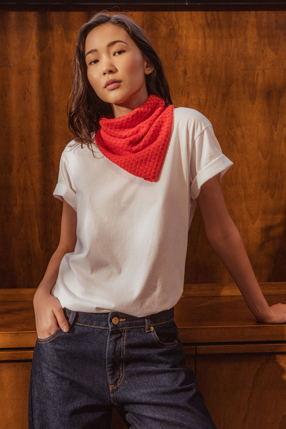 Foulard Charly vermillon