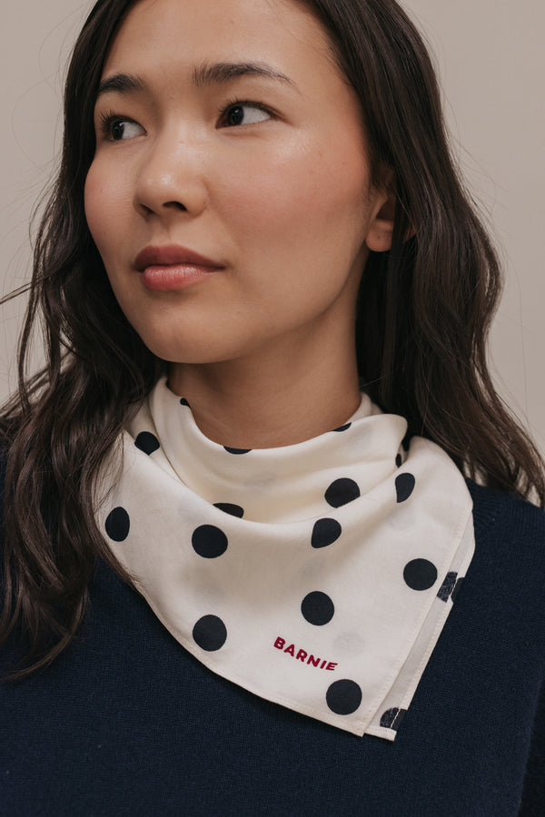 Foulard Isabelle écru pois