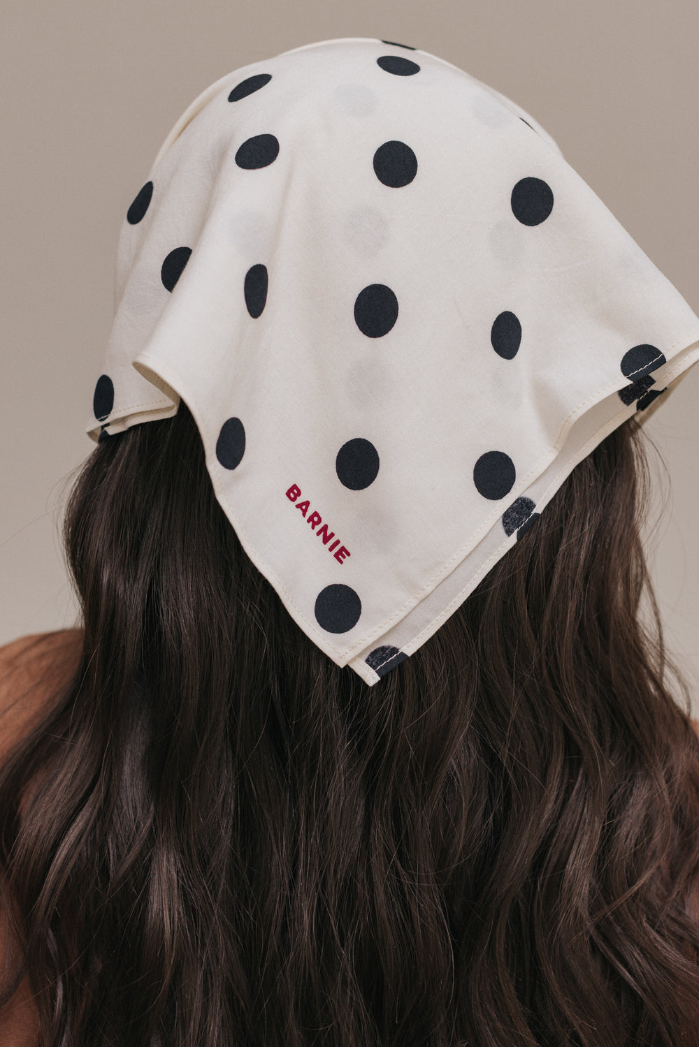 Isabelle ecru polka-dot scarf