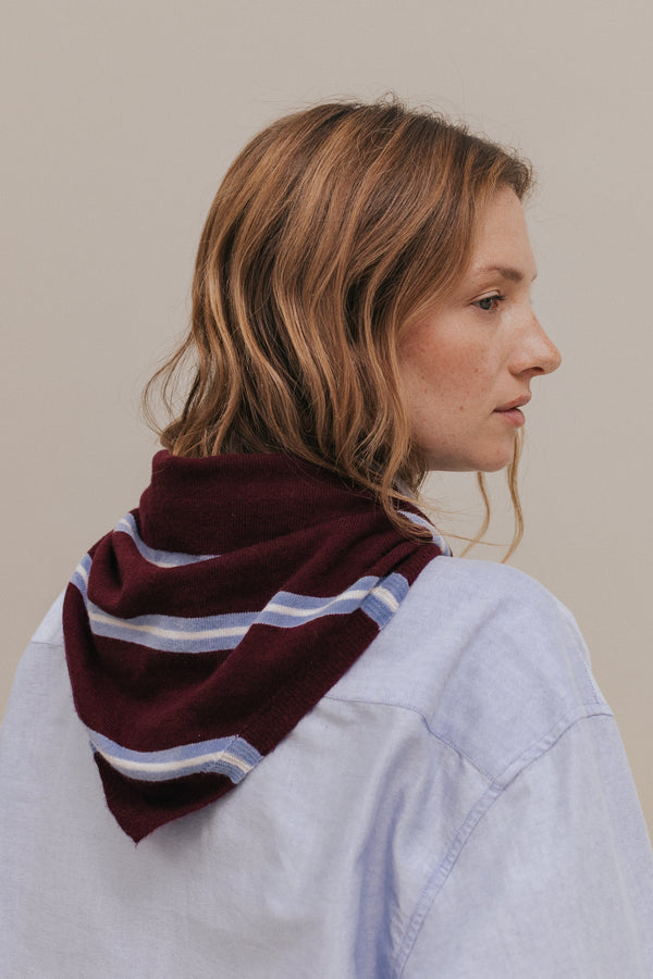 Foulard Charly rayures bordeaux
