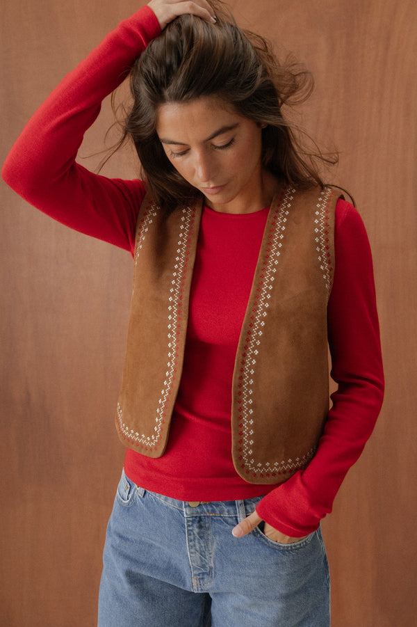Gilet sans manches Elijah camel