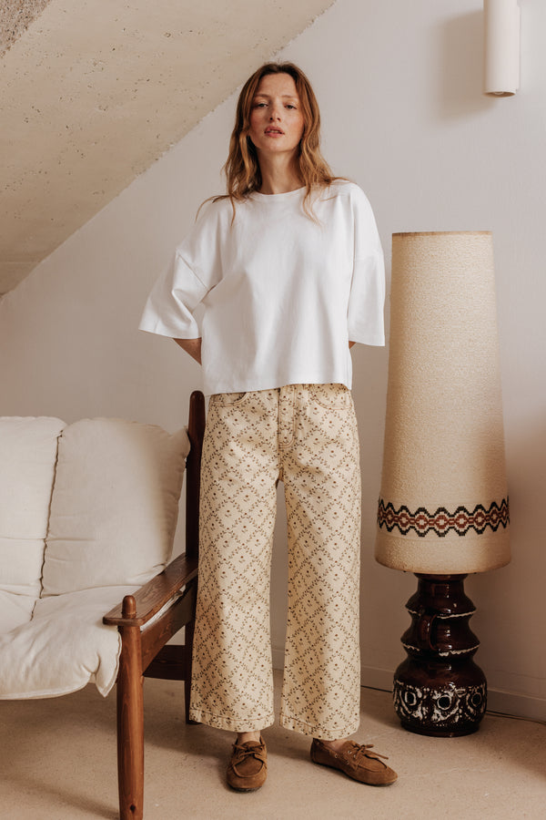 Jean Gaspard écru fleurs