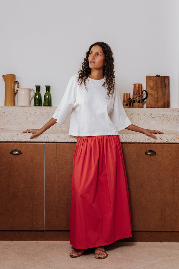 Nina red skirt