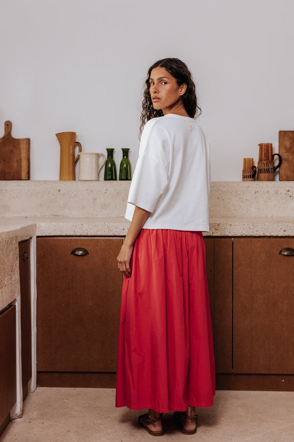 Nina red skirt