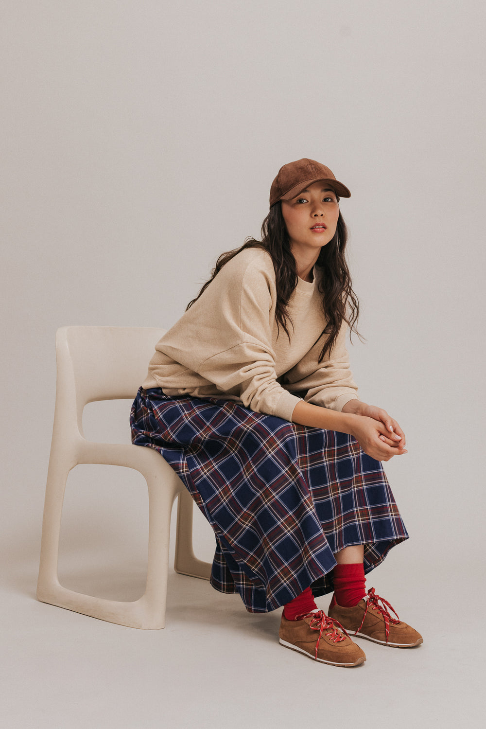Jupe Poppy carreaux marine