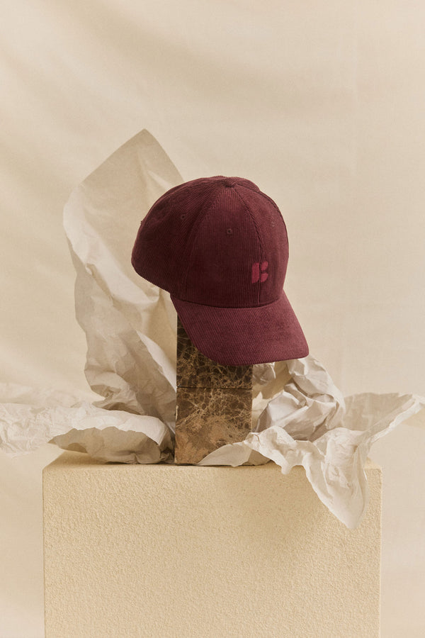 Casquette Niki bordeaux en velours