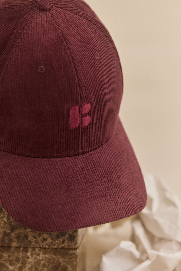Casquette Niki bordeaux en velours