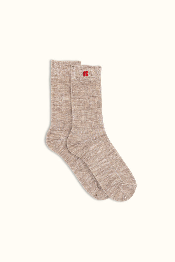 Chaussettes Agathe beige chiné