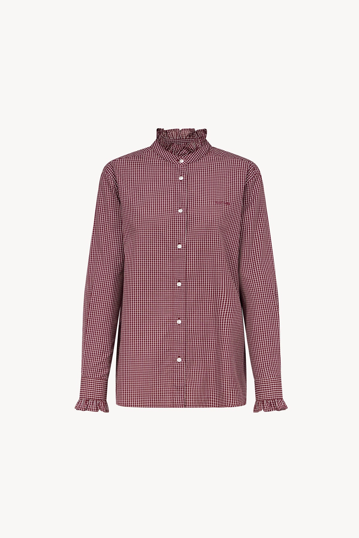 Chemise Jasmine carreaux bordeaux