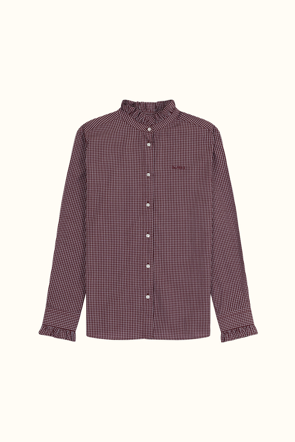 Chemise Jasmine carreaux bordeaux