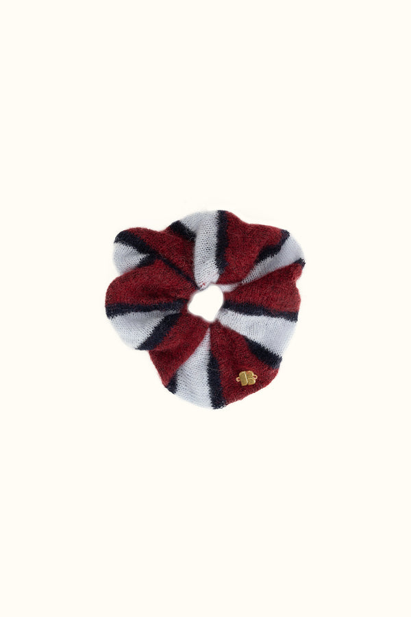 Chouchou Mila bordeaux bleu ciel
