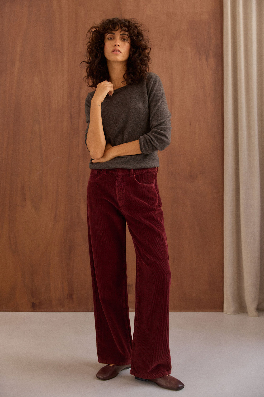 Pantalon Basile bordeaux