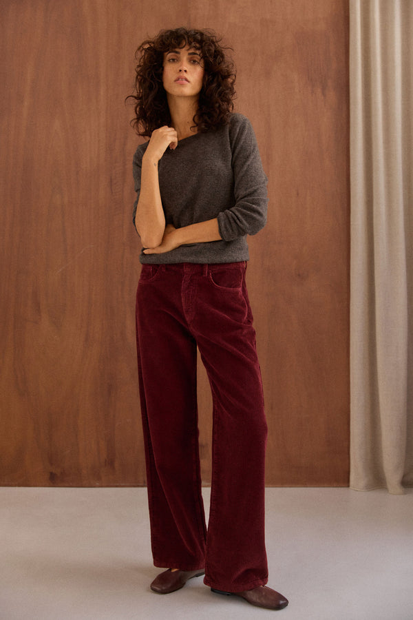 Pantalon Basile bordeaux