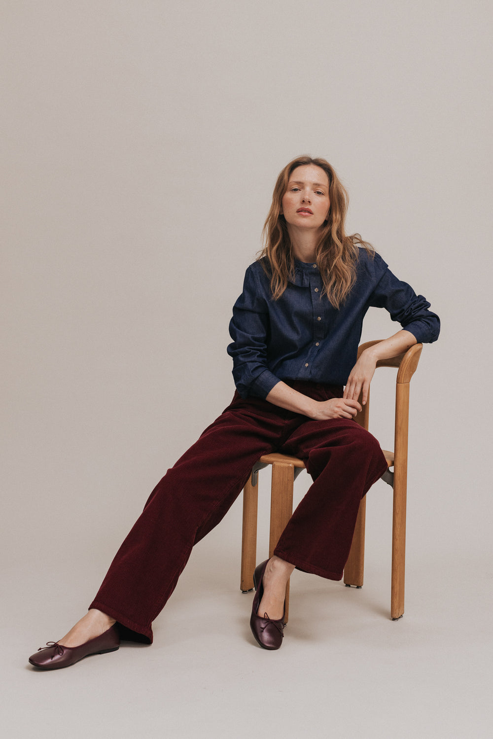 Pantalon Basile bordeaux